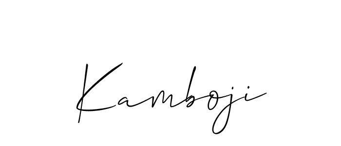 Make a beautiful signature design for name Kamboji. With this signature (Allison_Script) style, you can create a handwritten signature for free. Kamboji signature style 2 images and pictures png