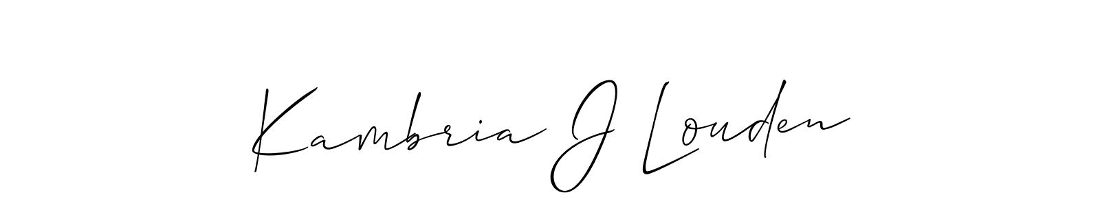 It looks lik you need a new signature style for name Kambria J Louden. Design unique handwritten (Allison_Script) signature with our free signature maker in just a few clicks. Kambria J Louden signature style 2 images and pictures png