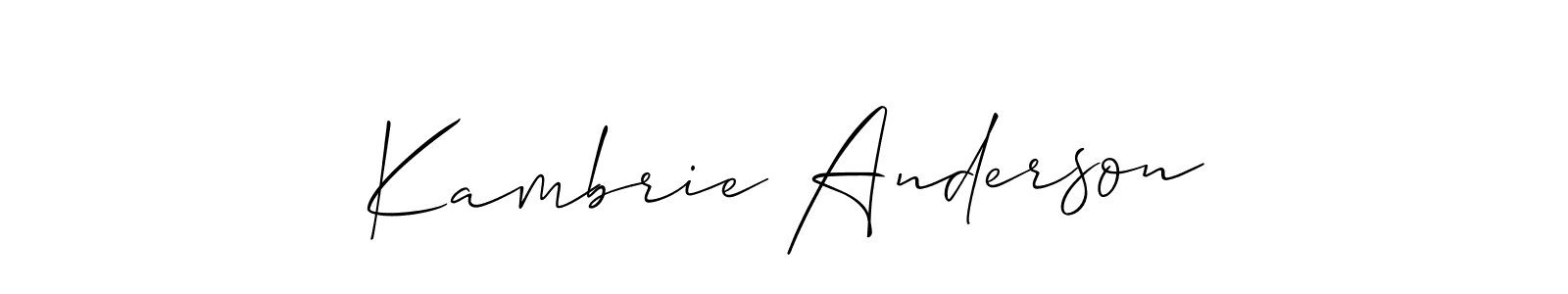 Kambrie Anderson stylish signature style. Best Handwritten Sign (Allison_Script) for my name. Handwritten Signature Collection Ideas for my name Kambrie Anderson. Kambrie Anderson signature style 2 images and pictures png