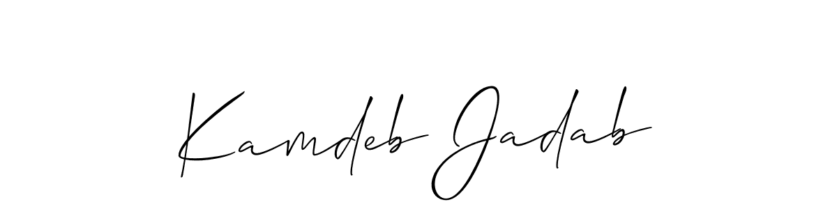 Here are the top 10 professional signature styles for the name Kamdeb Jadab. These are the best autograph styles you can use for your name. Kamdeb Jadab signature style 2 images and pictures png