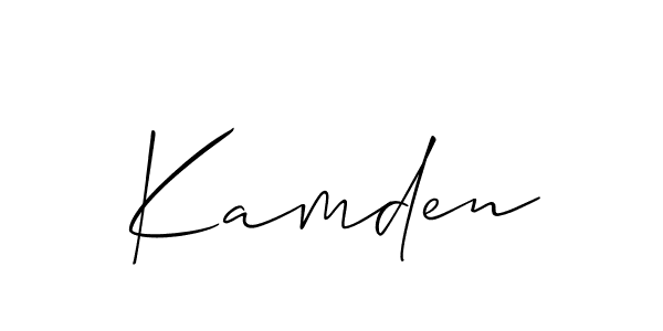 Use a signature maker to create a handwritten signature online. With this signature software, you can design (Allison_Script) your own signature for name Kamden. Kamden signature style 2 images and pictures png