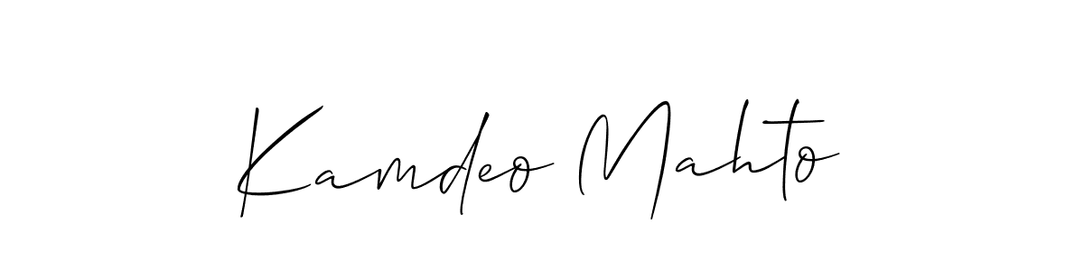 Use a signature maker to create a handwritten signature online. With this signature software, you can design (Allison_Script) your own signature for name Kamdeo Mahto. Kamdeo Mahto signature style 2 images and pictures png