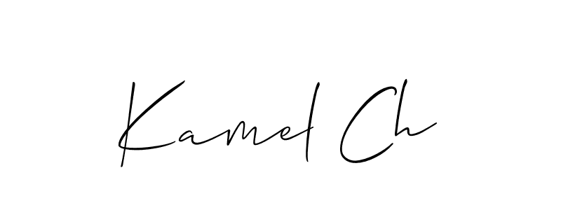 Also You can easily find your signature by using the search form. We will create Kamel Ch name handwritten signature images for you free of cost using Allison_Script sign style. Kamel Ch signature style 2 images and pictures png