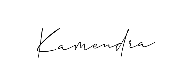 Create a beautiful signature design for name Kamendra. With this signature (Allison_Script) fonts, you can make a handwritten signature for free. Kamendra signature style 2 images and pictures png