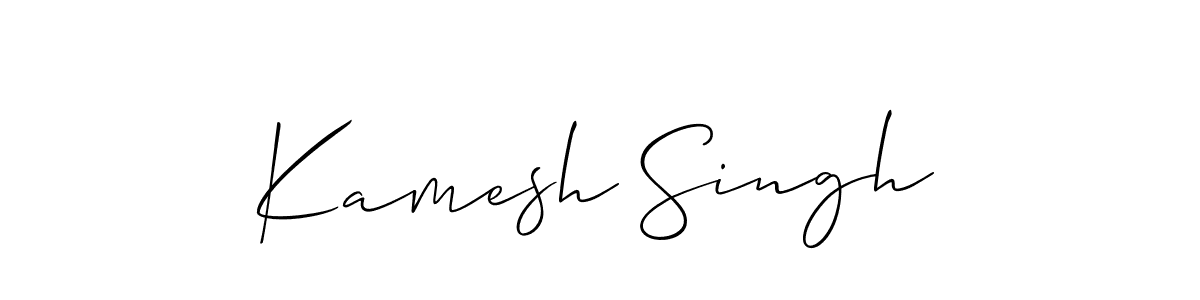 Allison_Script is a professional signature style that is perfect for those who want to add a touch of class to their signature. It is also a great choice for those who want to make their signature more unique. Get Kamesh Singh name to fancy signature for free. Kamesh Singh signature style 2 images and pictures png