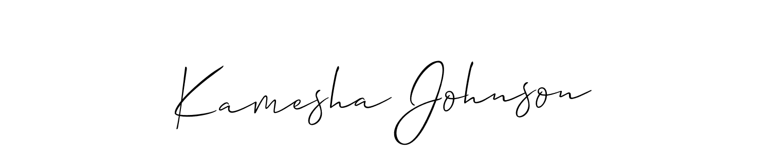 You should practise on your own different ways (Allison_Script) to write your name (Kamesha Johnson) in signature. don't let someone else do it for you. Kamesha Johnson signature style 2 images and pictures png