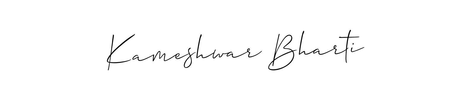 How to make Kameshwar Bharti name signature. Use Allison_Script style for creating short signs online. This is the latest handwritten sign. Kameshwar Bharti signature style 2 images and pictures png