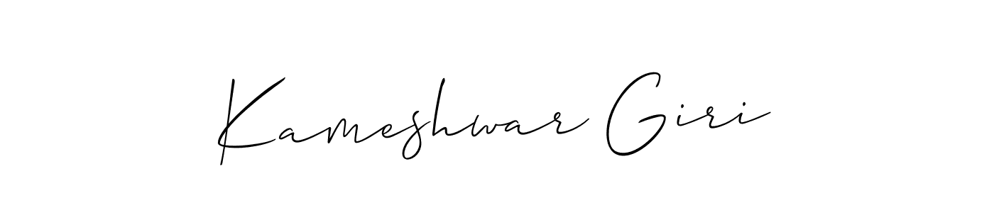 Create a beautiful signature design for name Kameshwar Giri. With this signature (Allison_Script) fonts, you can make a handwritten signature for free. Kameshwar Giri signature style 2 images and pictures png