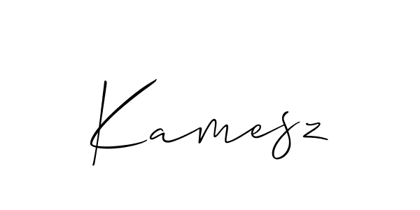Allison_Script is a professional signature style that is perfect for those who want to add a touch of class to their signature. It is also a great choice for those who want to make their signature more unique. Get Kamesz name to fancy signature for free. Kamesz signature style 2 images and pictures png