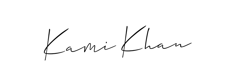 if you are searching for the best signature style for your name Kami Khan. so please give up your signature search. here we have designed multiple signature styles  using Allison_Script. Kami Khan signature style 2 images and pictures png