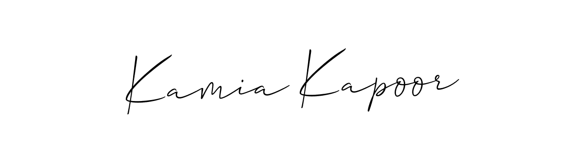 Use a signature maker to create a handwritten signature online. With this signature software, you can design (Allison_Script) your own signature for name Kamia Kapoor. Kamia Kapoor signature style 2 images and pictures png