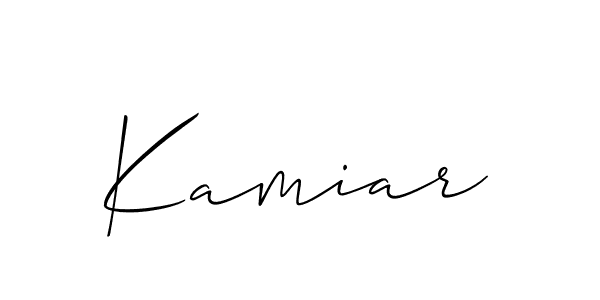 The best way (Allison_Script) to make a short signature is to pick only two or three words in your name. The name Kamiar include a total of six letters. For converting this name. Kamiar signature style 2 images and pictures png