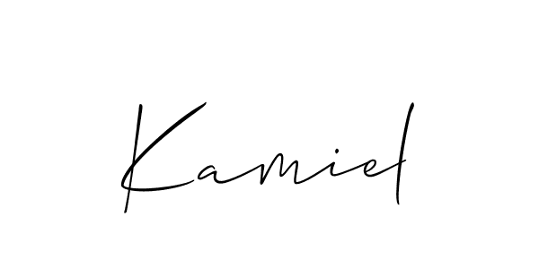 Create a beautiful signature design for name Kamiel. With this signature (Allison_Script) fonts, you can make a handwritten signature for free. Kamiel signature style 2 images and pictures png