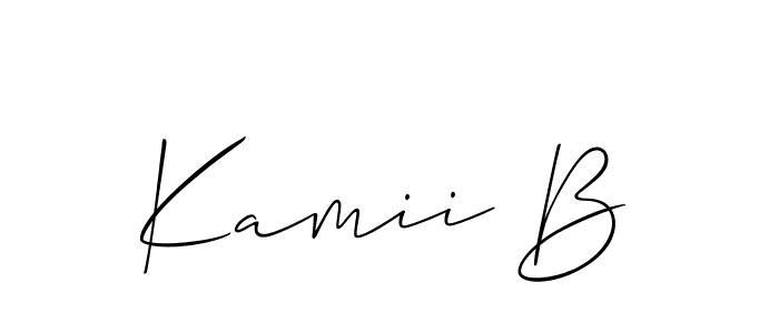 How to make Kamii B signature? Allison_Script is a professional autograph style. Create handwritten signature for Kamii B name. Kamii B signature style 2 images and pictures png