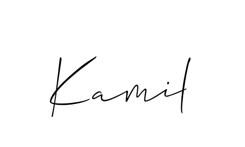 Design your own signature with our free online signature maker. With this signature software, you can create a handwritten (Allison_Script) signature for name Kamil. Kamil signature style 2 images and pictures png