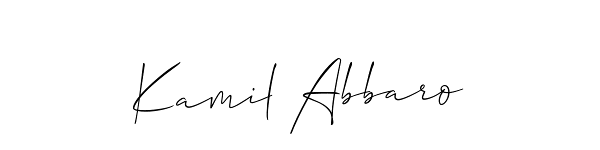 How to make Kamil Abbaro signature? Allison_Script is a professional autograph style. Create handwritten signature for Kamil Abbaro name. Kamil Abbaro signature style 2 images and pictures png