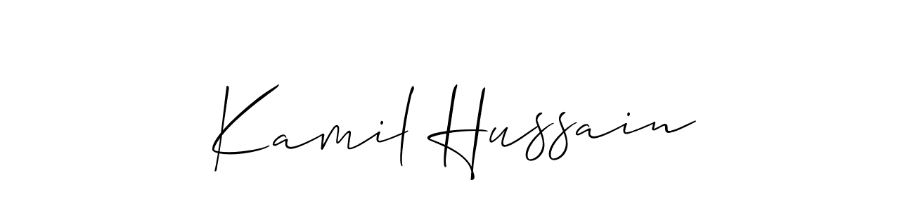 This is the best signature style for the Kamil Hussain name. Also you like these signature font (Allison_Script). Mix name signature. Kamil Hussain signature style 2 images and pictures png