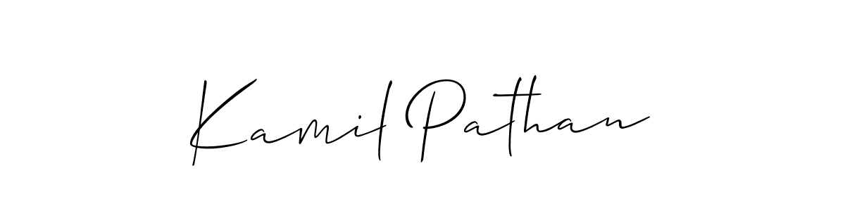 Design your own signature with our free online signature maker. With this signature software, you can create a handwritten (Allison_Script) signature for name Kamil Pathan. Kamil Pathan signature style 2 images and pictures png