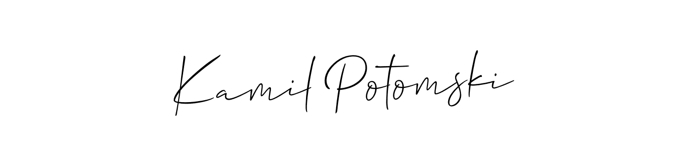 See photos of Kamil Potomski official signature by Spectra . Check more albums & portfolios. Read reviews & check more about Allison_Script font. Kamil Potomski signature style 2 images and pictures png