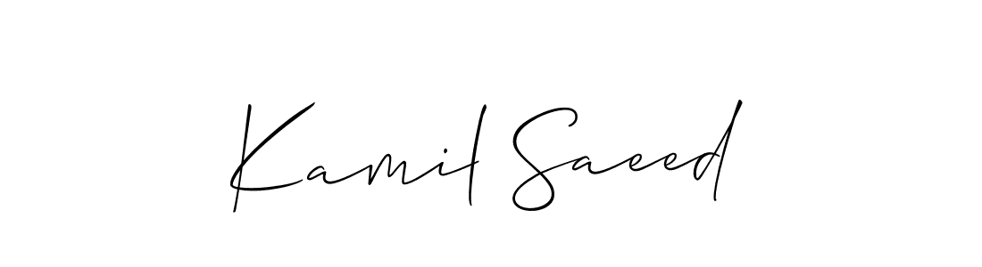 Similarly Allison_Script is the best handwritten signature design. Signature creator online .You can use it as an online autograph creator for name Kamil Saeed. Kamil Saeed signature style 2 images and pictures png