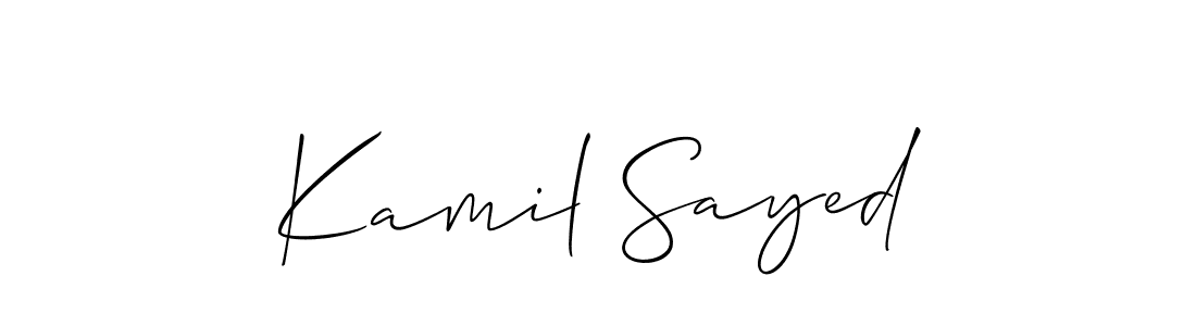 The best way (Allison_Script) to make a short signature is to pick only two or three words in your name. The name Kamil Sayed include a total of six letters. For converting this name. Kamil Sayed signature style 2 images and pictures png