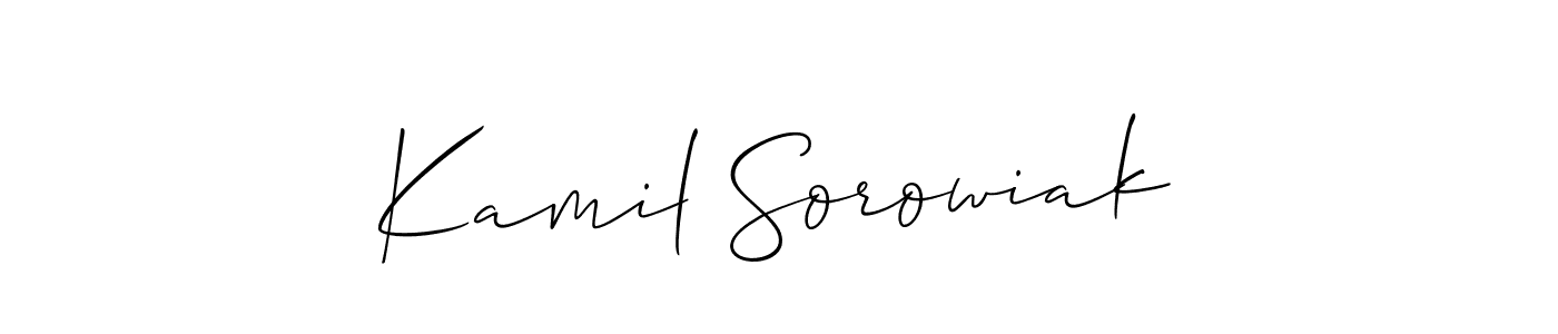 It looks lik you need a new signature style for name Kamil Sorowiak. Design unique handwritten (Allison_Script) signature with our free signature maker in just a few clicks. Kamil Sorowiak signature style 2 images and pictures png