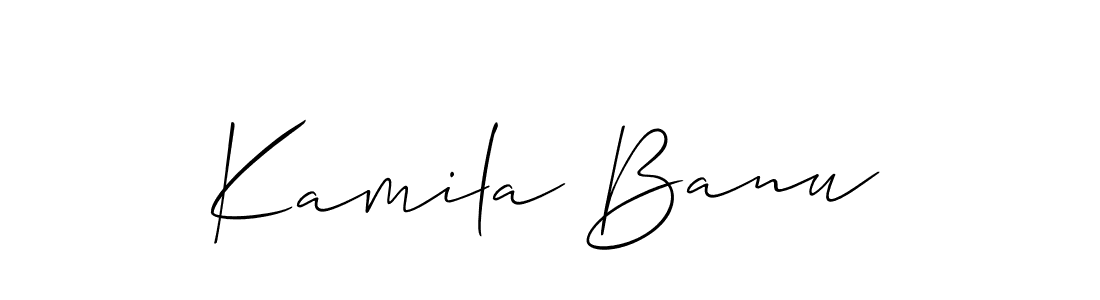 The best way (Allison_Script) to make a short signature is to pick only two or three words in your name. The name Kamila Banu include a total of six letters. For converting this name. Kamila Banu signature style 2 images and pictures png