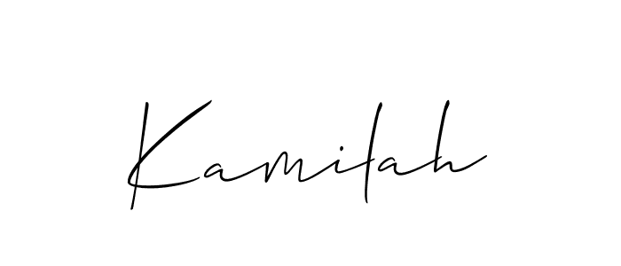 The best way (Allison_Script) to make a short signature is to pick only two or three words in your name. The name Kamilah include a total of six letters. For converting this name. Kamilah signature style 2 images and pictures png