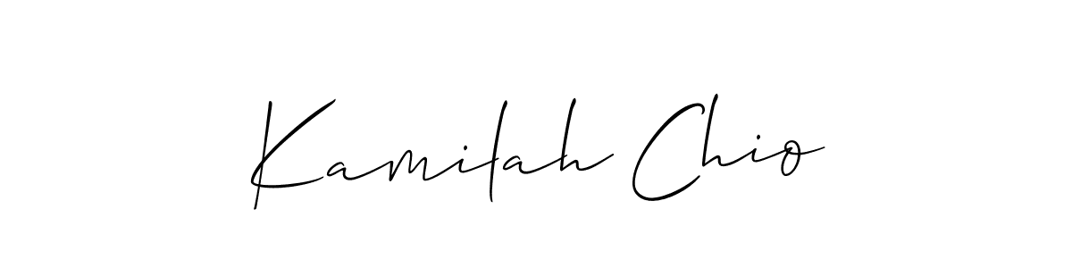 Make a beautiful signature design for name Kamilah Chio. With this signature (Allison_Script) style, you can create a handwritten signature for free. Kamilah Chio signature style 2 images and pictures png