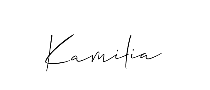 The best way (Allison_Script) to make a short signature is to pick only two or three words in your name. The name Kamilia include a total of six letters. For converting this name. Kamilia signature style 2 images and pictures png