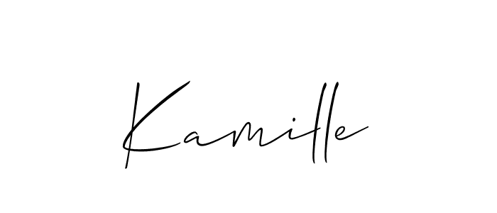 The best way (Allison_Script) to make a short signature is to pick only two or three words in your name. The name Kamille include a total of six letters. For converting this name. Kamille signature style 2 images and pictures png