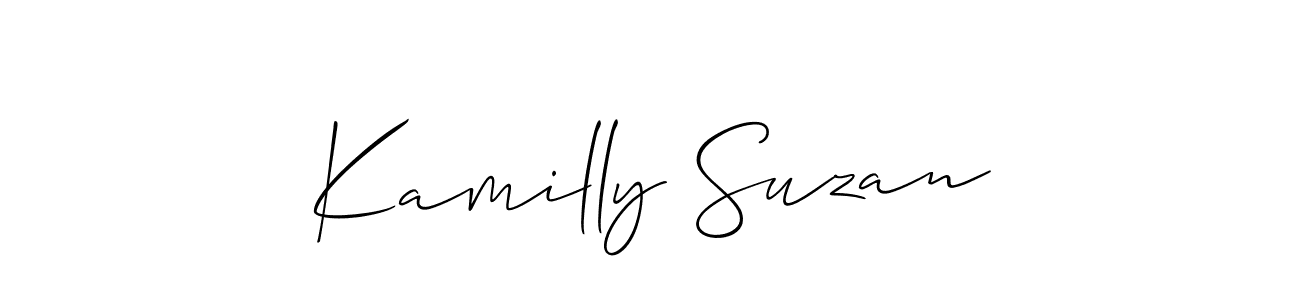 How to make Kamilly Suzan name signature. Use Allison_Script style for creating short signs online. This is the latest handwritten sign. Kamilly Suzan signature style 2 images and pictures png