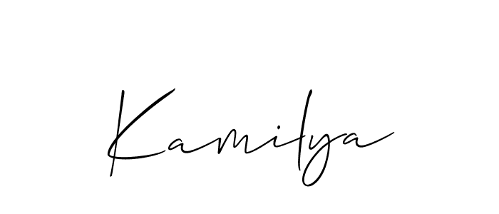 Similarly Allison_Script is the best handwritten signature design. Signature creator online .You can use it as an online autograph creator for name Kamilya. Kamilya signature style 2 images and pictures png