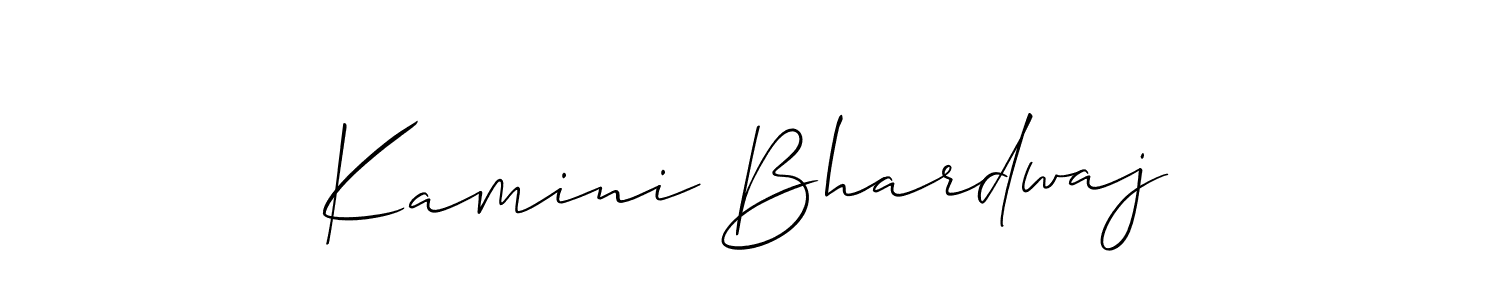 Make a beautiful signature design for name Kamini Bhardwaj. With this signature (Allison_Script) style, you can create a handwritten signature for free. Kamini Bhardwaj signature style 2 images and pictures png