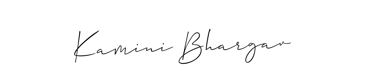 How to make Kamini Bhargav signature? Allison_Script is a professional autograph style. Create handwritten signature for Kamini Bhargav name. Kamini Bhargav signature style 2 images and pictures png