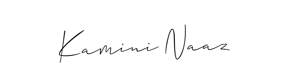 Make a beautiful signature design for name Kamini Naaz. With this signature (Allison_Script) style, you can create a handwritten signature for free. Kamini Naaz signature style 2 images and pictures png