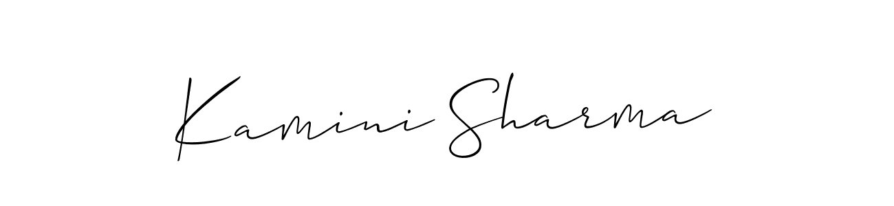 How to Draw Kamini Sharma signature style? Allison_Script is a latest design signature styles for name Kamini Sharma. Kamini Sharma signature style 2 images and pictures png