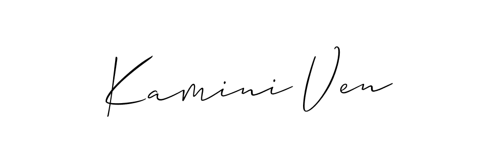 Create a beautiful signature design for name Kamini Ven. With this signature (Allison_Script) fonts, you can make a handwritten signature for free. Kamini Ven signature style 2 images and pictures png