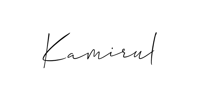 Design your own signature with our free online signature maker. With this signature software, you can create a handwritten (Allison_Script) signature for name Kamirul. Kamirul signature style 2 images and pictures png