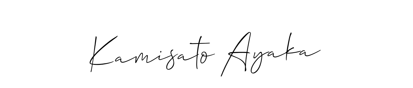Make a beautiful signature design for name Kamisato Ayaka. With this signature (Allison_Script) style, you can create a handwritten signature for free. Kamisato Ayaka signature style 2 images and pictures png