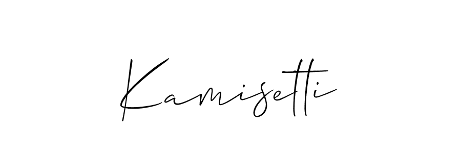 Allison_Script is a professional signature style that is perfect for those who want to add a touch of class to their signature. It is also a great choice for those who want to make their signature more unique. Get Kamisetti name to fancy signature for free. Kamisetti signature style 2 images and pictures png