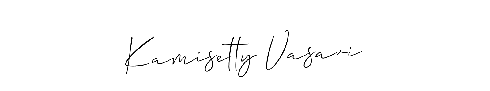 Create a beautiful signature design for name Kamisetty Vasavi. With this signature (Allison_Script) fonts, you can make a handwritten signature for free. Kamisetty Vasavi signature style 2 images and pictures png