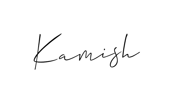 Allison_Script is a professional signature style that is perfect for those who want to add a touch of class to their signature. It is also a great choice for those who want to make their signature more unique. Get Kamish name to fancy signature for free. Kamish signature style 2 images and pictures png