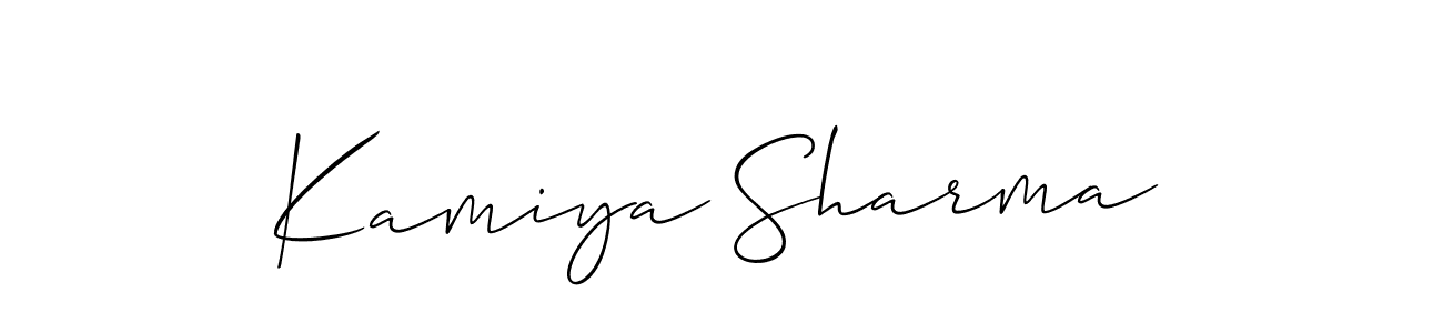 Make a short Kamiya Sharma signature style. Manage your documents anywhere anytime using Allison_Script. Create and add eSignatures, submit forms, share and send files easily. Kamiya Sharma signature style 2 images and pictures png