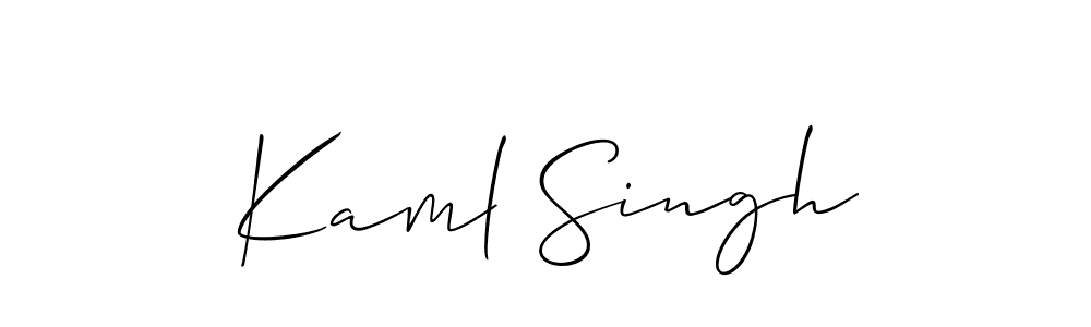 Use a signature maker to create a handwritten signature online. With this signature software, you can design (Allison_Script) your own signature for name Kaml Singh. Kaml Singh signature style 2 images and pictures png