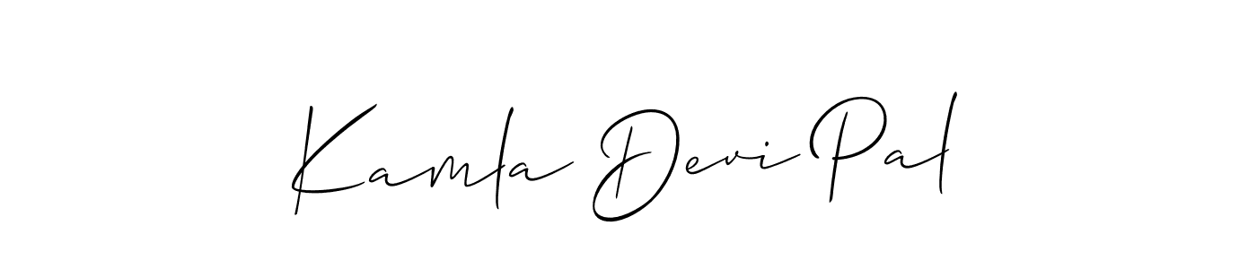 How to make Kamla Devi Pal name signature. Use Allison_Script style for creating short signs online. This is the latest handwritten sign. Kamla Devi Pal signature style 2 images and pictures png