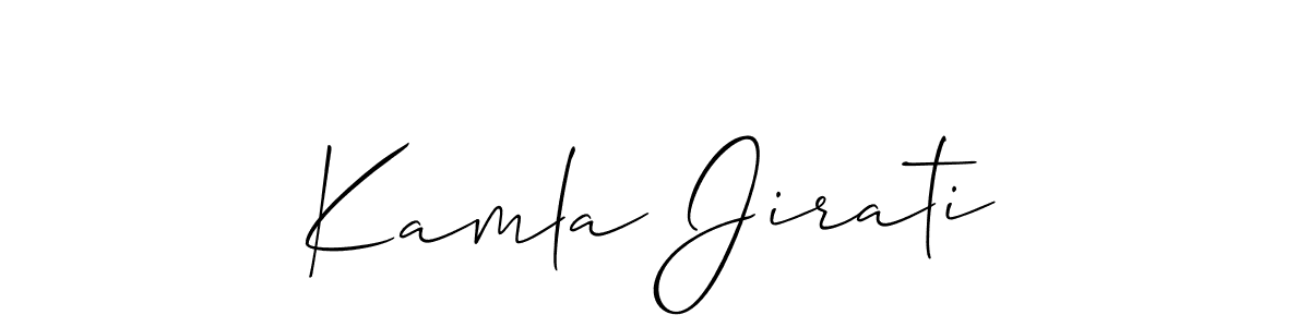 It looks lik you need a new signature style for name Kamla Jirati. Design unique handwritten (Allison_Script) signature with our free signature maker in just a few clicks. Kamla Jirati signature style 2 images and pictures png