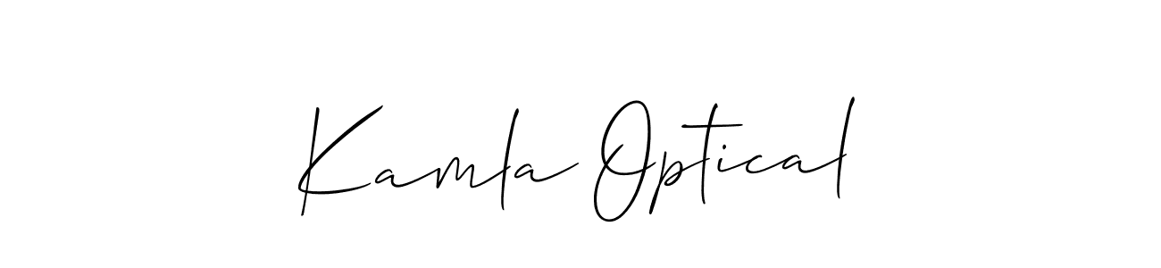 Create a beautiful signature design for name Kamla Optical. With this signature (Allison_Script) fonts, you can make a handwritten signature for free. Kamla Optical signature style 2 images and pictures png