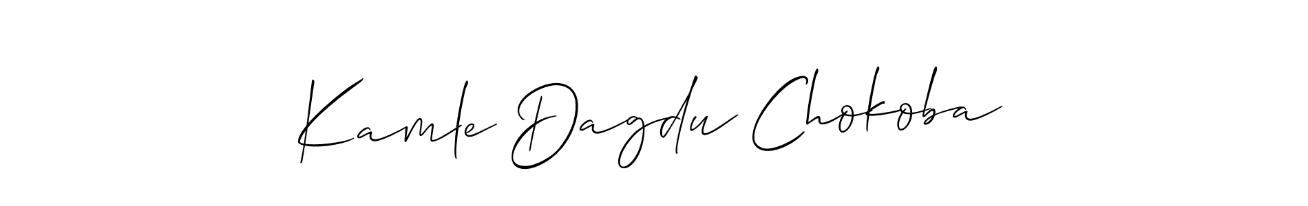 Also You can easily find your signature by using the search form. We will create Kamle Dagdu Chokoba name handwritten signature images for you free of cost using Allison_Script sign style. Kamle Dagdu Chokoba signature style 2 images and pictures png