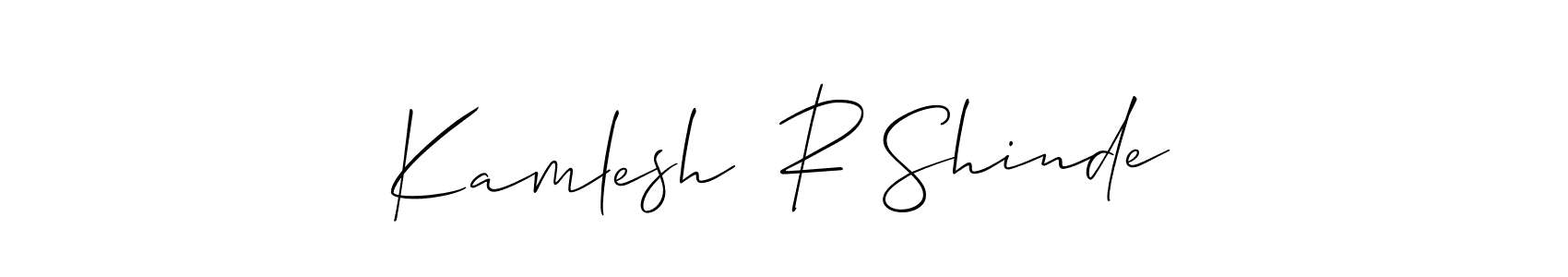 Make a short Kamlesh  R Shinde signature style. Manage your documents anywhere anytime using Allison_Script. Create and add eSignatures, submit forms, share and send files easily. Kamlesh  R Shinde signature style 2 images and pictures png